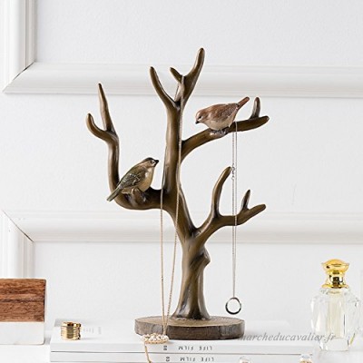 Peint des oiseaux arbre bijoux rack  Bijoux display rack stockage branches américaines ornement-A - B07BJ5PHCM