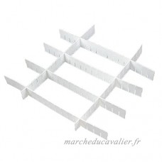 SODIAL(R) Grille/separateur de tiroir En plastique Blanc Organisation DIY pour la maison - B00E34NFII