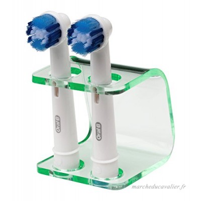 Seemii - Support tête brosse à dents électrique - Plastique  Pour 2 ou 4 têtes  Vert transparent (2 têtes) - B015XXNA0K