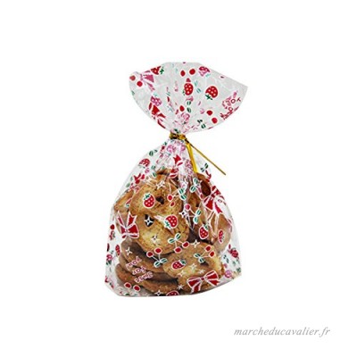 50x Chytaii Sac Sachet Pochette pour Emballage Conservation Alimentaire Etanche Transparent pour Gâteaux Biscuits Bonbons Popcorns en Plastique Décoration de Cadeaux Anniversaire (M) - B0791BPJ5W
