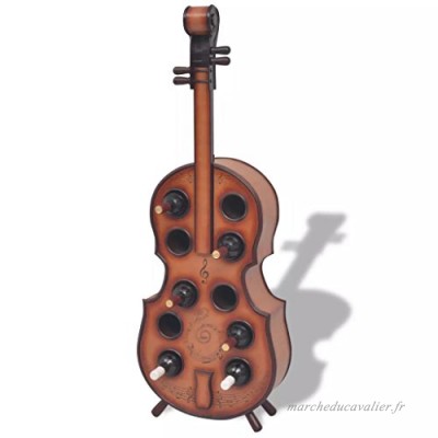 Lingjiushopping portavini à forme de violon 10 bouteilles marron matériau : bois massif rateliers vins - B07CH2FD9D