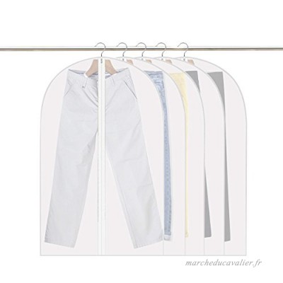 Sunbeter Étanche Vêtements Couverture PEVA Transparent Vêtement Couvre Sacs Anti-Poussière Housse avec Fermeture à Glissière (Pack de 5) - B077TP7BDR