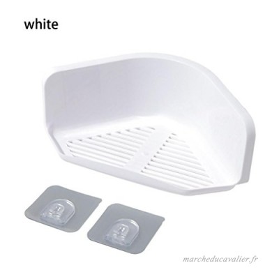 Xshuai étagère de douche à ventouse de salle de bain de cuisine d'angle de rangement en plastique Rack Organisateur support  blanc  Size:Appox 24**12.5*7cm - B07C5FKNK2