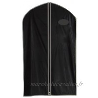 HBCOLLECTION Lot de 5 housses de protection pour vêtements format court (chemise veste...) noir liseré argent - idéal transport ou rangement - B01JD8ZXN8