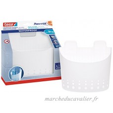 tesa Powerstrips Grand panier plastique Waterproof porte-accessoires blanc + 4 languettes Waterproof - B0057FW9FW