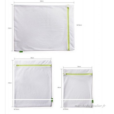 Lot de 3 Filets (L 50x60cm  M 40x50 cm  S 40x30 cm) (sac de lavage) spécialement conçu pour vos linges sensibles ou de qualité - B017OFPX0U
