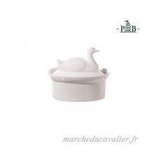la Porcellana Terrine Cocotte Canard Couvercle Boîte cadeau  Blanc  16 x 11 cm - B00KHWVABO