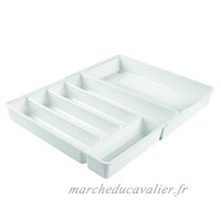 InterDesign 57431EU Rangement de Tiroir de Cuisine Extensible Linus Kitchen pour Couverts  spatules  Gadgets - Blanc Plastique White 28 6x36 2x5 7 cm - B01MSPKFU2