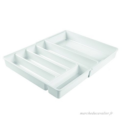 InterDesign 57431EU Rangement de Tiroir de Cuisine Extensible Linus Kitchen pour Couverts  spatules  Gadgets - Blanc Plastique White 28 6x36 2x5 7 cm - B01MSPKFU2