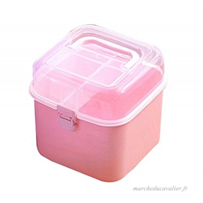 Mini boîte de médecine portable Boîte de cosmétiques Boîte de rangement  rose - B072JJYNJ4