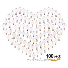 100PCS Blancs Coeur Mini Pinces à Linge Absofine Coloré en Bois Clothespin Epingle à Linge Clips Photos pour DIY Décoration - B0752MLDLH